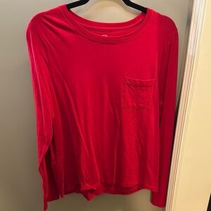 J. Crew Essential Red Long Sleeve Top
